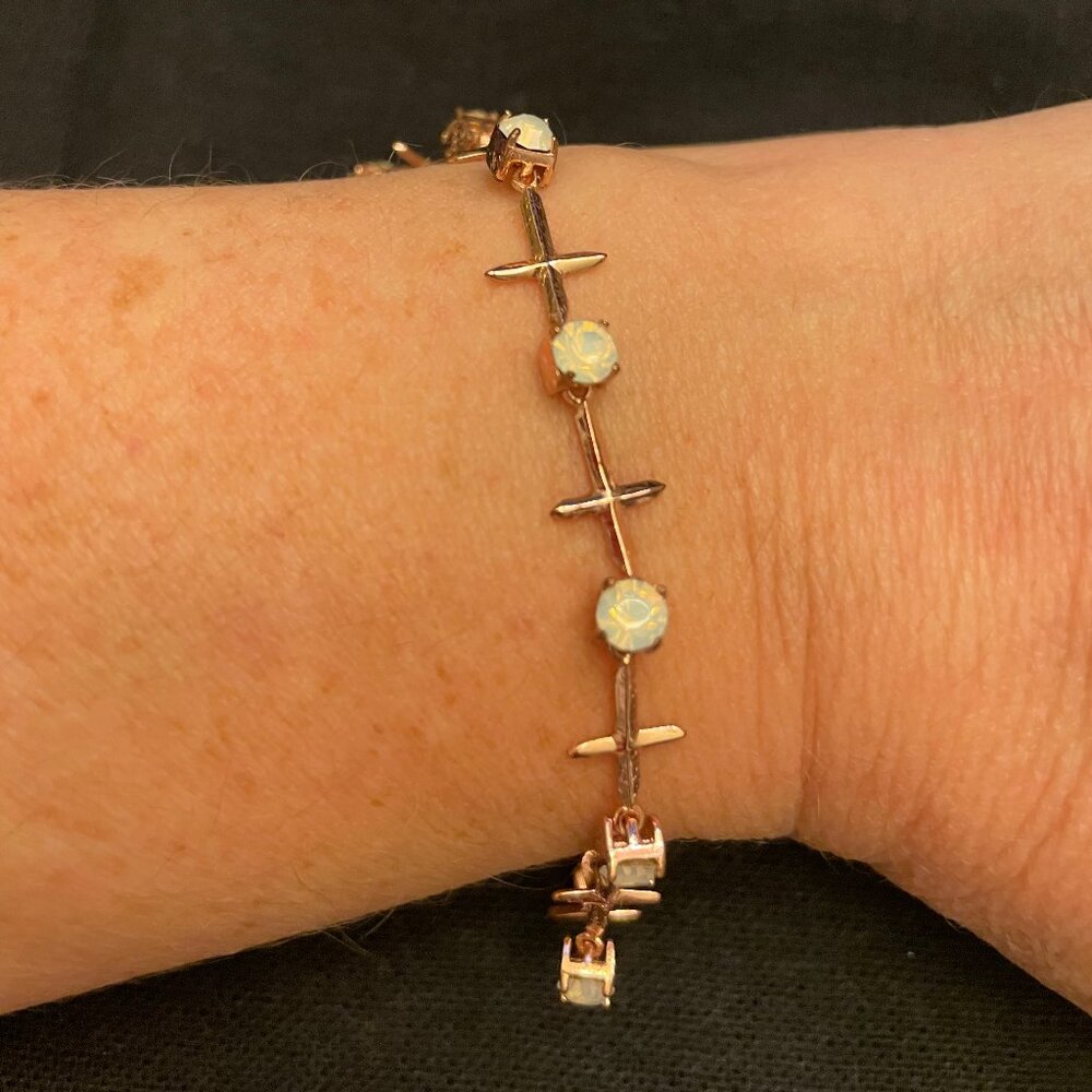 Luv AJ Rose Gold Cross Bracelet